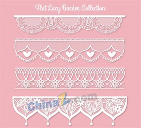 扁平化蕾丝花边矢量素材